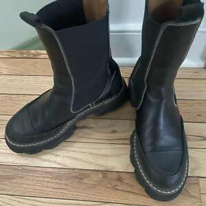 Ganni Black Combat Boots